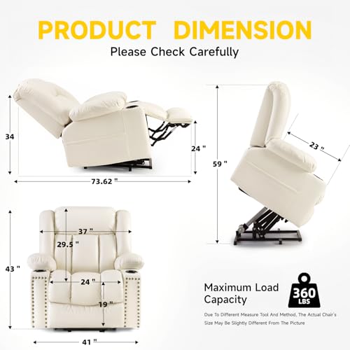 Power Lift Recliner Chair for Elderly with Heat and Massage, Adjustable Positions, Dark Brown P618617