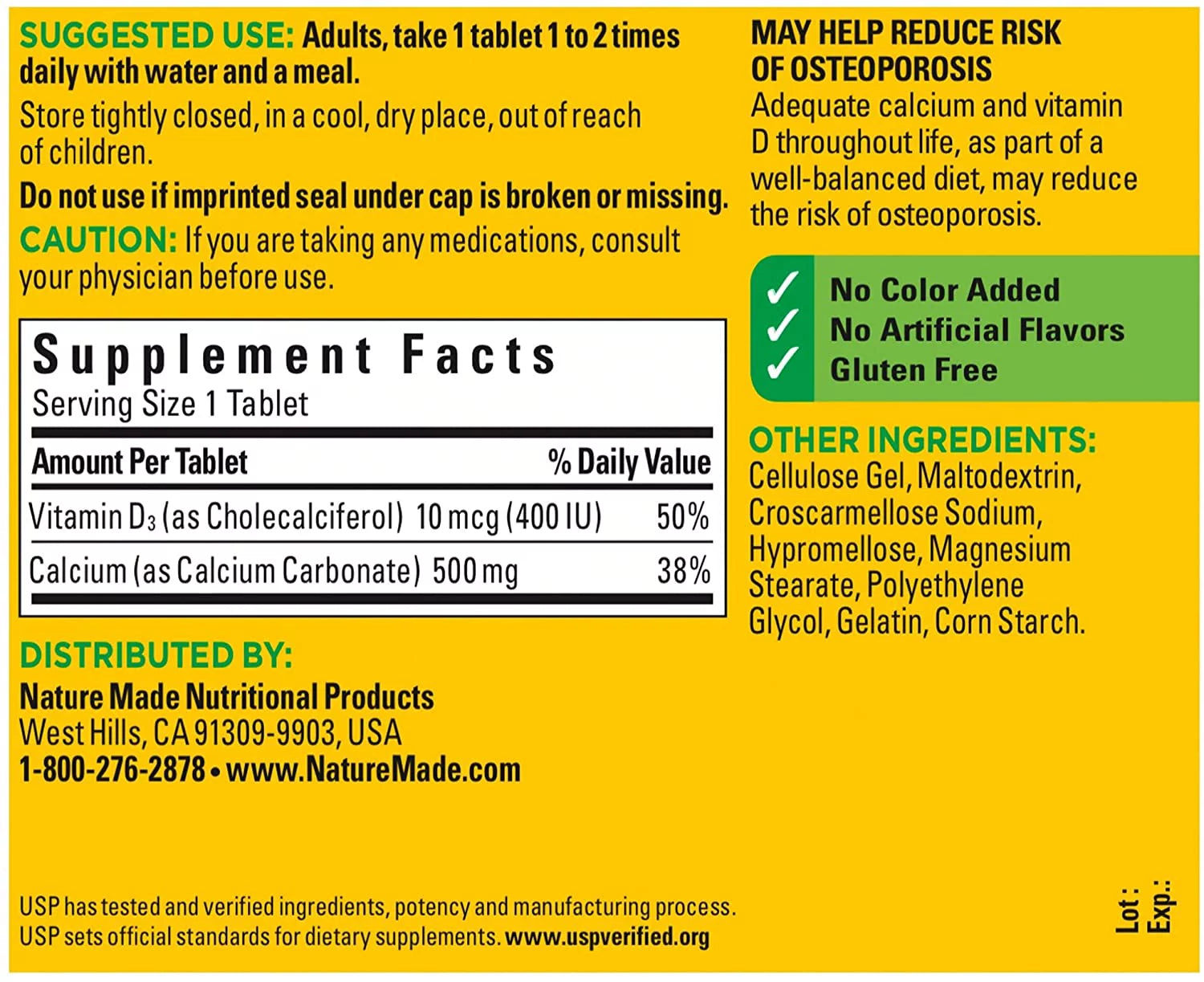 Calcium 500 mg Tablets, 130 Count (Pack of 2) Z648288