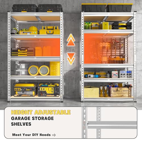 Storage Shelves 6 Tier Heavy Duty Metal Shelving Adjustable L7515