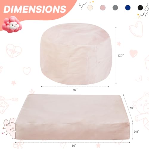 Giant Bean Bag Chair Convertible Bed with Microfiber Cover X2136