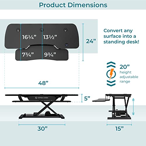 Electric Standing Desk Converter, Height Adjustable Sit to Stand Riser, Dual Monitor Workstation, Black Z74939