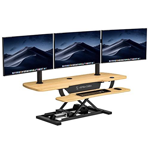 Electric Standing Desk Converter, Height Adjustable Sit to Stand Riser, Dual Monitor Workstation, Black Z74939