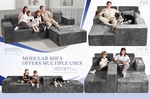 L-Shape Modular Sectional Sofa with Deep Seat, No Assembly Required C597556