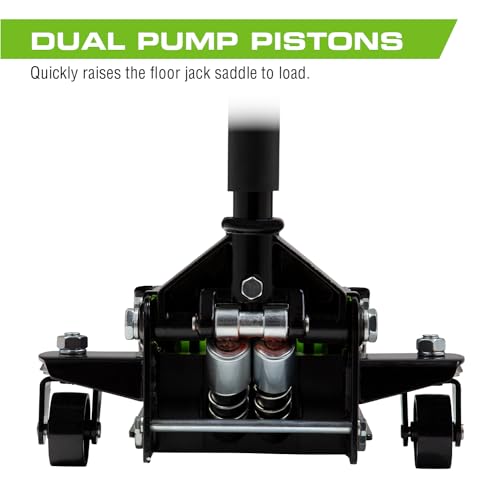 3-Ton Quick Rise Aluminum Floor Jack with Dual Pump Pistons P546655