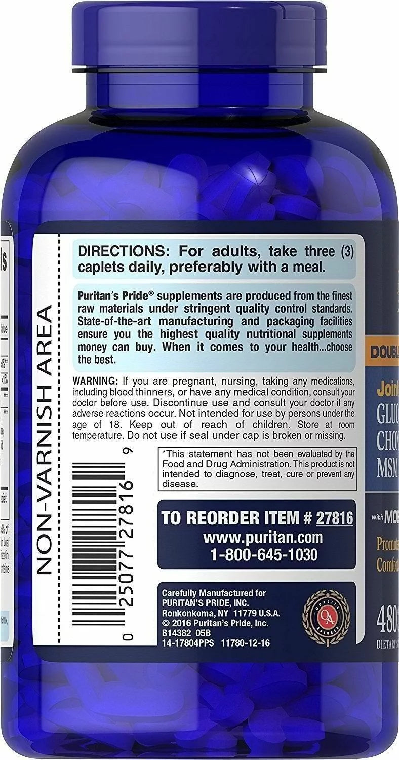 Glucosamine Chondroitin MSM Joint Supplement, 480 Count H21514