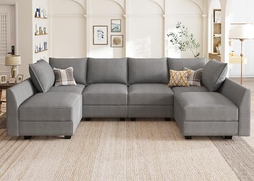 Modular Sectional Sofa with Storage, Grey Z479035