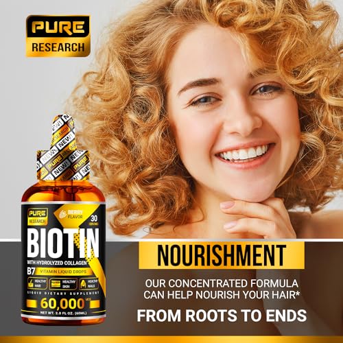 Biotin & Collagen 60,000mcg Hair Growth Liquid Drops J156390