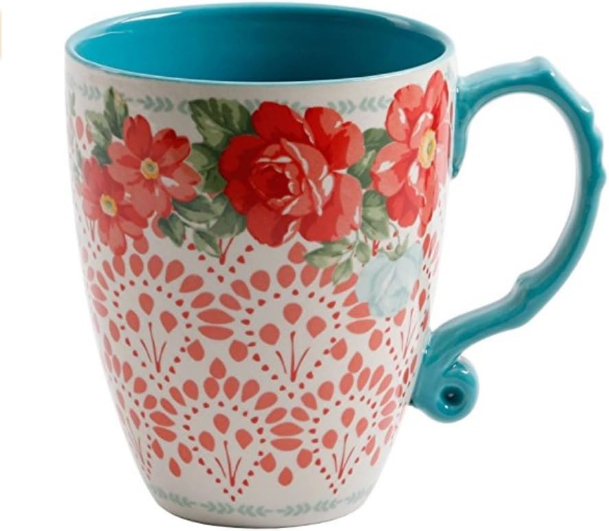 Vintage Floral 26-Ounce Jumbo Latte Mug Set, Set of 4 W460289