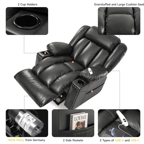 Power Lift Recliner Chair for Elderly with Heat and Massage, Adjustable Positions, Dark Brown P618617