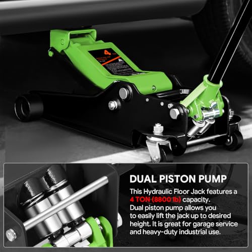 Floor Jack 3 Ton Capacity, Low Profile Heavy Duty Hydraulic Car Jack, Lifting Range 3"-20" O821