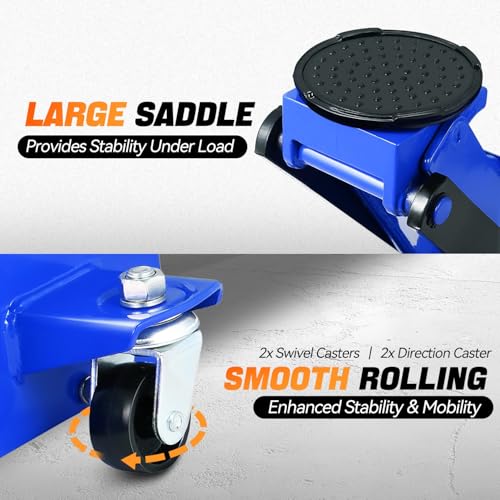 4 Ton Low Profile Floor Jack, Heavy Duty Steel Hydraulic with Dual Pistons Quick Lift Pump P3195