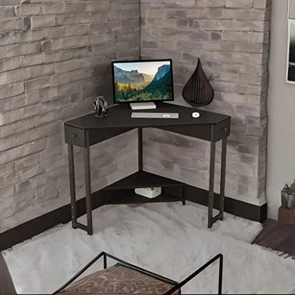 Corner Desk 31.5 Inch Triangle Computer Desk with Drawer for Small Space K172