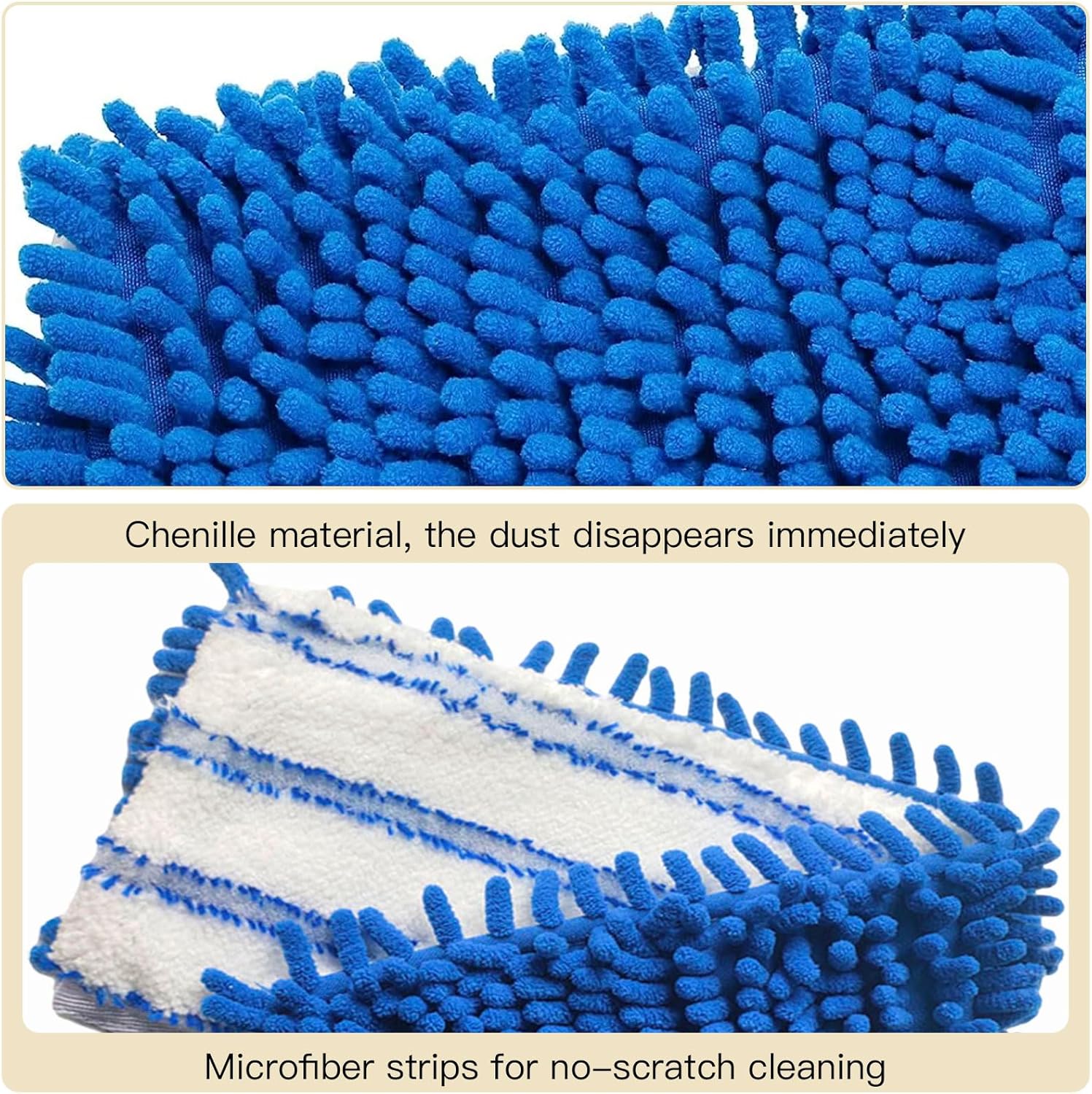 Microfiber Mop Refills 2 Pack, Reusable Replacement Heads for Wet & Dry Use V599