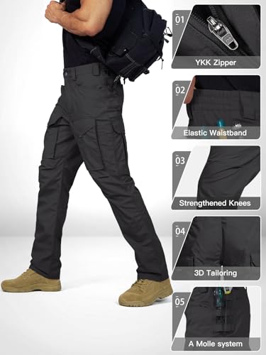 Men's Tactical Cargo Pants with Stretch Ripstop Fabric L859