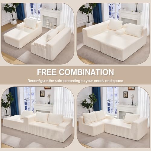 Modular L-Shape Sectional Sofa with Oversized Chaise A47792