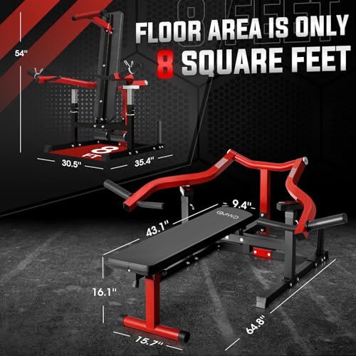 Chest Press Machine with Adjustable Bench for Home Gym Y83811