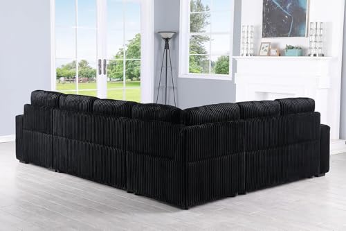 Oversized U Shaped Sleeper Sectional Sofa with Storage Chaise U17322