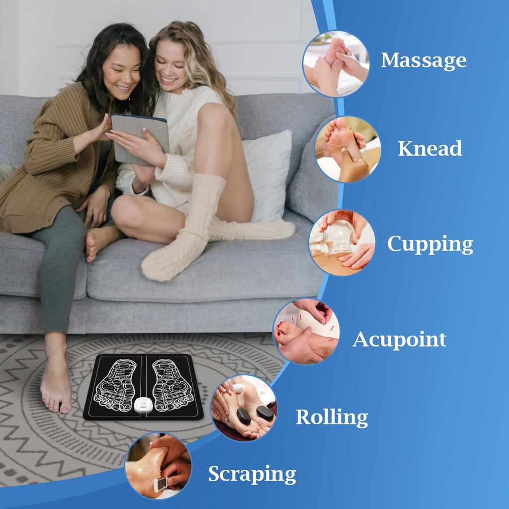 EMS Foot Massager Mat for Neuropathy Pain Relief with 6 Modes X7022