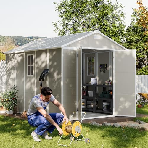 Outdoor Storage Shed 6 x 6 FT Resin Garden Shed with Lockable Door U891