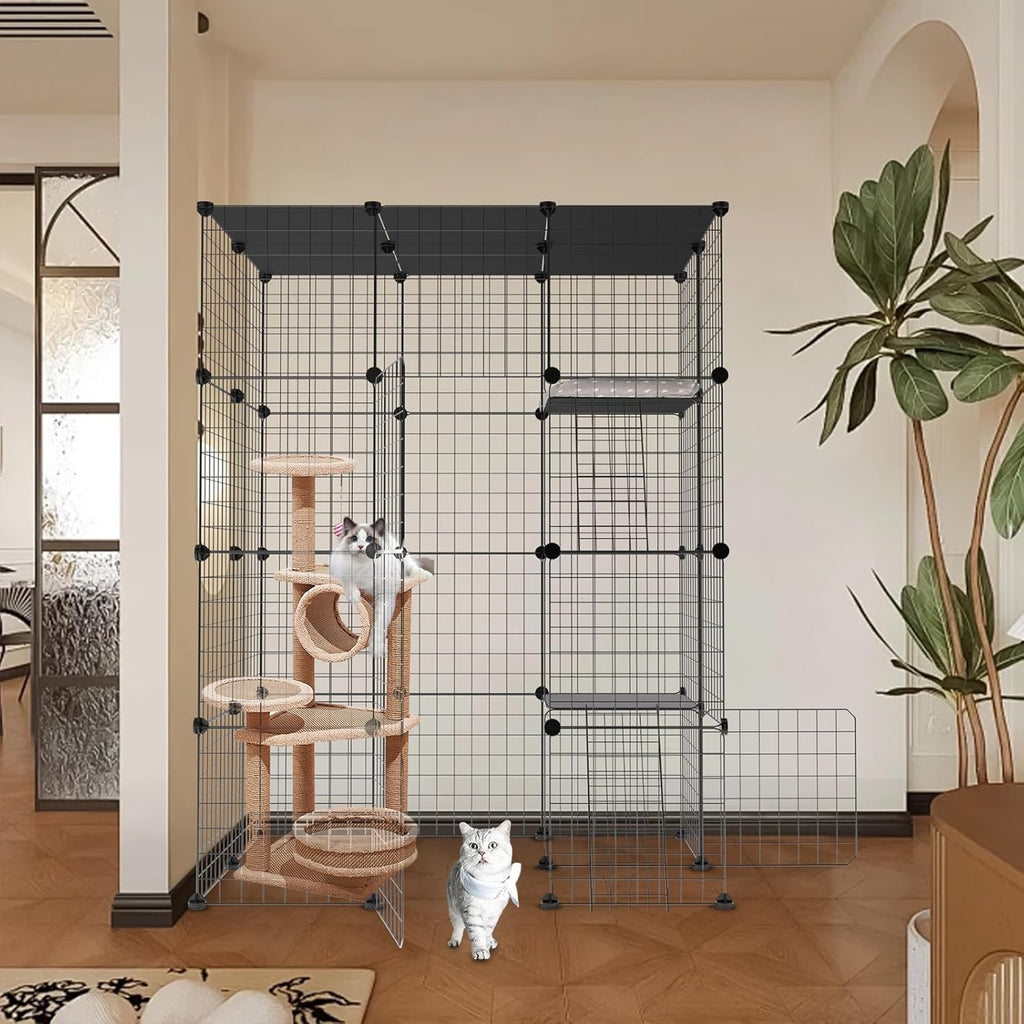 3-Tier Catio Outdoor Cat Enclosure for 1-3 Cats O4501