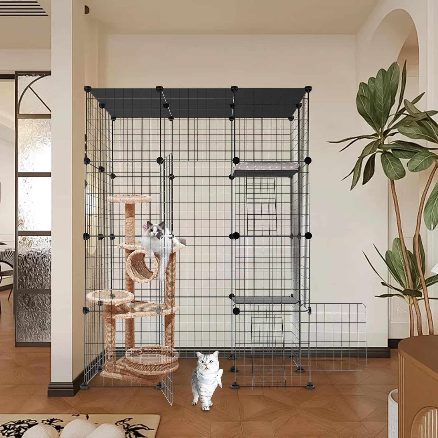 3-Tier Catio Outdoor Cat Enclosure for 1-3 Cats O4501