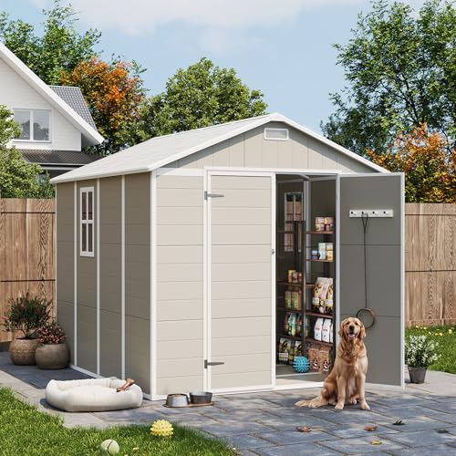 Outdoor Storage Shed 6 x 6 FT Resin Garden Shed with Lockable Door U891