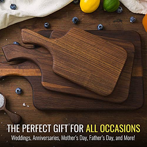 Dark Walnut Wood Cutting Board for Kitchen, Chopping and Serving, 16 x 8 V138952