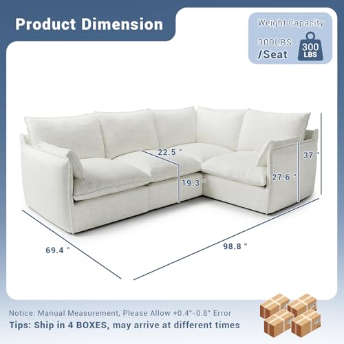 Modular Sectional Sofa, Waterproof Down Filled, Dark Gray C7587