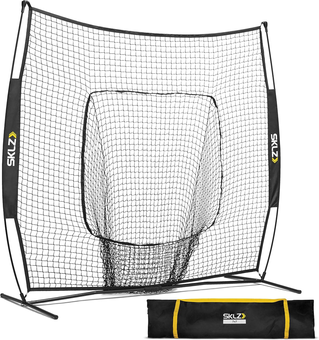 SKLZ Portable Baseball and Softball Hitting Net with Vault, Black, 7 x 7 feet