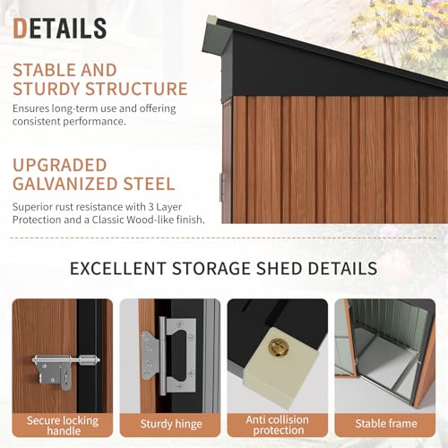 Metal Storage Shed 5x3 ft with Lockable Door for Garden and Backyard B82351