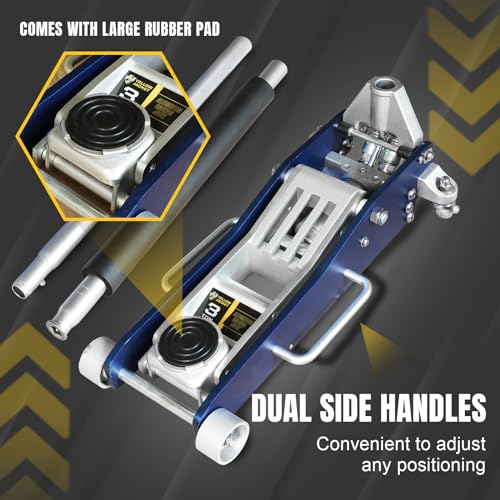 3 Ton Aluminum Floor Jack Quick Rise Low Profile 6600 lbs Capacity C9881