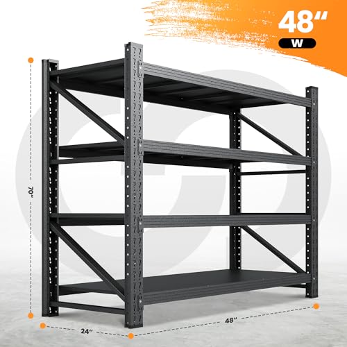 Heavy Duty 4-Tier Metal Garage Shelving Unit, Adjustable Steel Storage Rack D5378