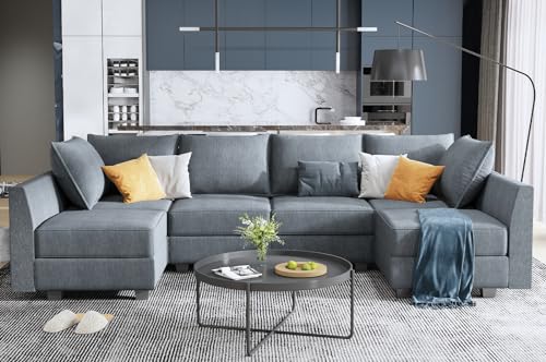 Modular Sectional Sofa with Storage, Grey Z479035