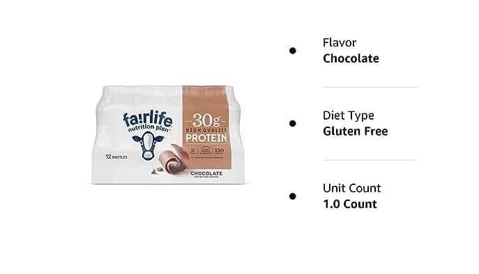 High Protein Chocolate Shake 30g, Gelatin Free, 11.5 fl oz, 12 Pack M289