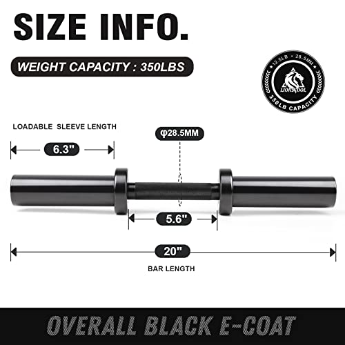 Loadable Dumbbells Pairs with Olympic Bar, Heavy Duty for Strength Training N36706