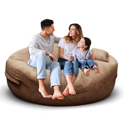 Bean Bag Chair for Adults 3FT, Soft Removable Cover, Light Gray X3039