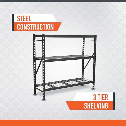 4-Tier Industrial Steel Shelving Unit, 8000-Pound Capacity, Garage Storage Rack O7523
