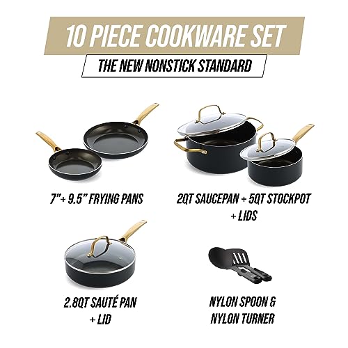20 Piece Cookware and Bakeware Set, Ceramic Nonstick, Dishwasher and Oven Safe D367