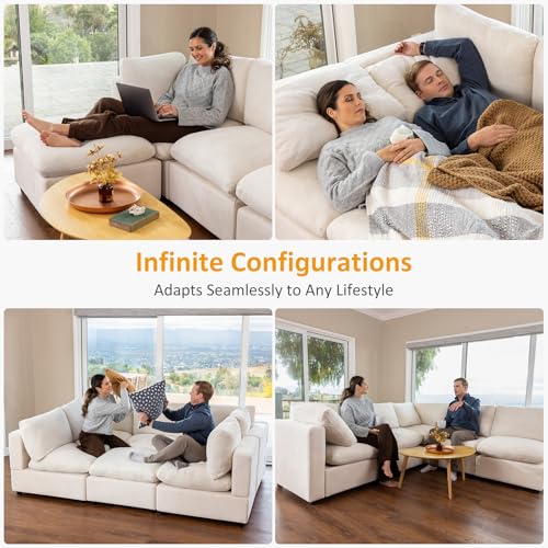 Modular Sectional Sofa with Ottoman for Small Apartments G42700
