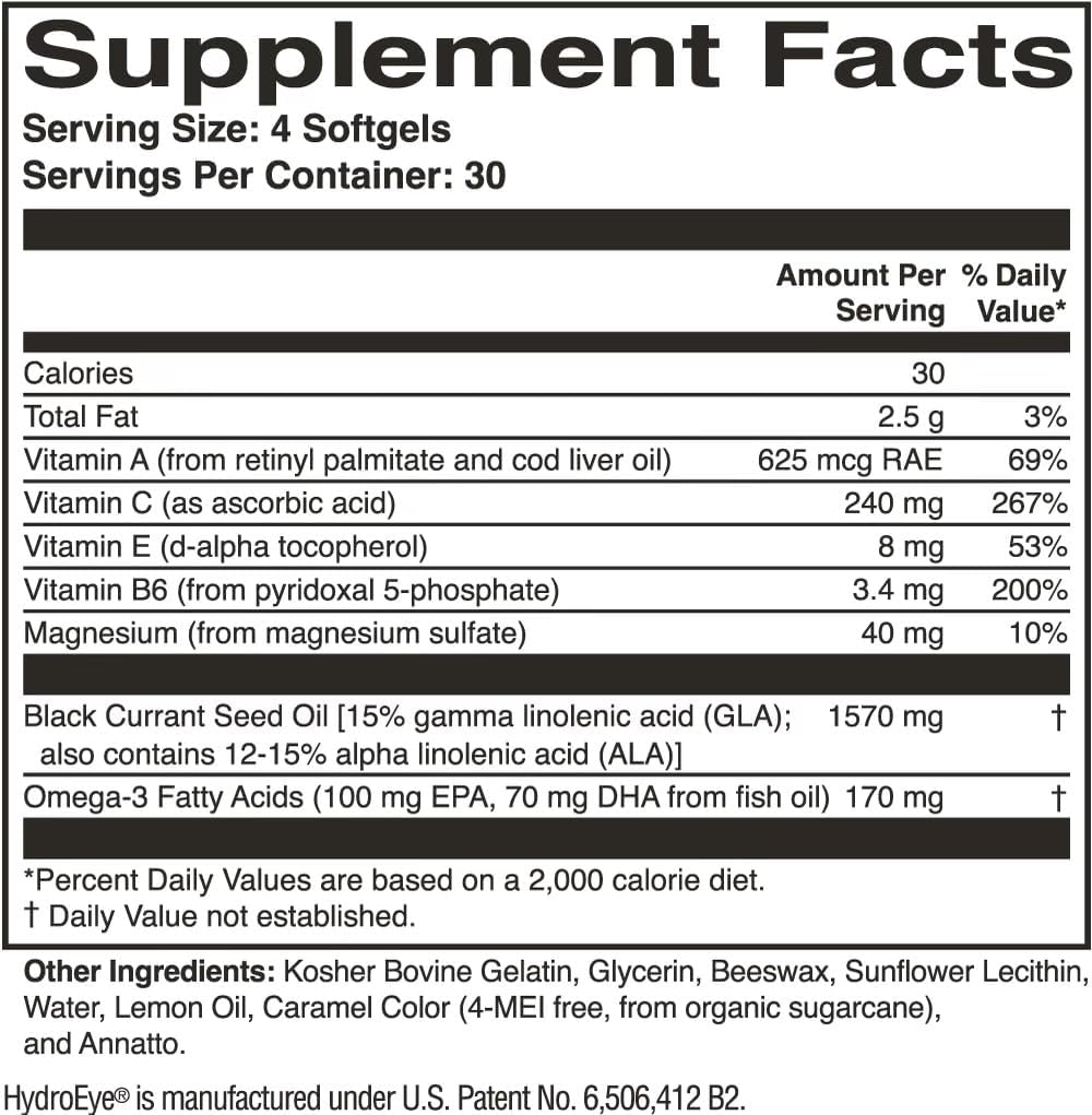 Dry Eye Relief Softgels with GLA, EPA and DHA, 120 Count Q9349
