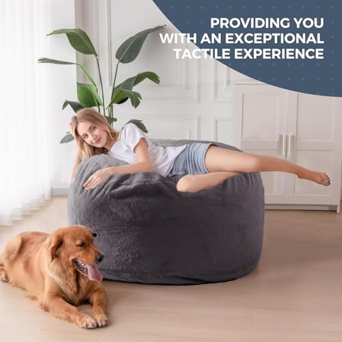 Giant Bean Bag Chair Bed for Adults, Convertible Floor Sofa Mattress R473823