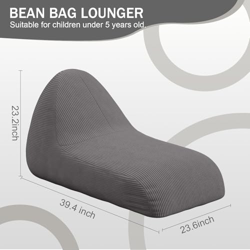 Unicorn Bean Bag Chair for Kids with Filler, Corduroy Floor Lounger, Pink W9694