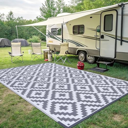 Waterproof Outdoor Rug 5x8 ft, Reversible Plastic Straw Patio Mat Z2613