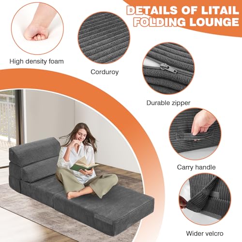 Folding Sofa Bed Convertible Sleeper Chair with Back Support I89003