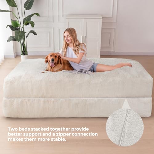Giant Bean Bag Chair Bed for Adults, Convertible Floor Sofa Mattress R473823