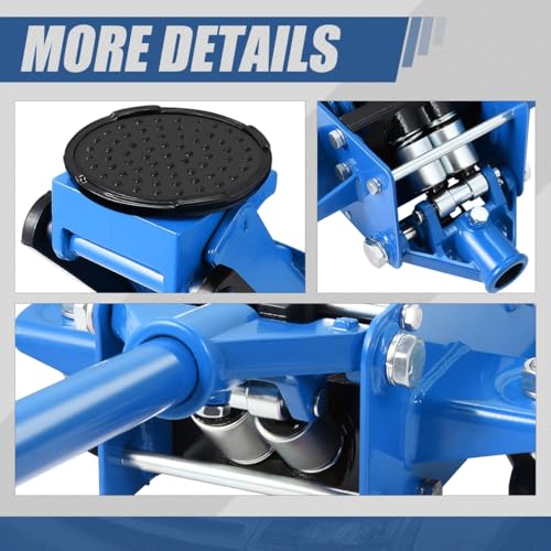 4 Ton Low Profile Floor Jack, Heavy Duty Steel Hydraulic with Dual Pistons Quick Lift Pump P3195