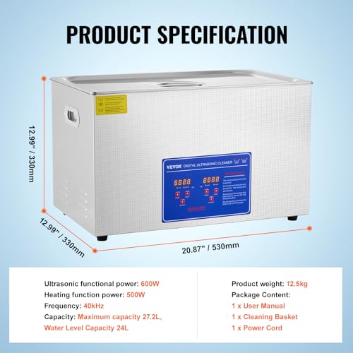 Ultrasonic Cleaner 15L with Digital Timer and Heater E27952