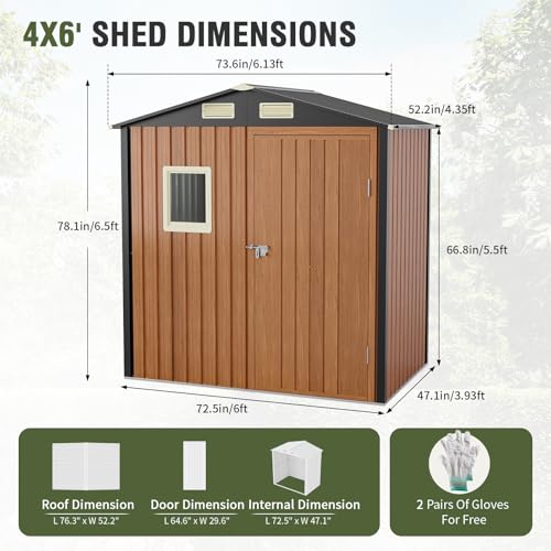 Metal Storage Shed 5x3 ft with Lockable Door for Garden and Backyard B82351