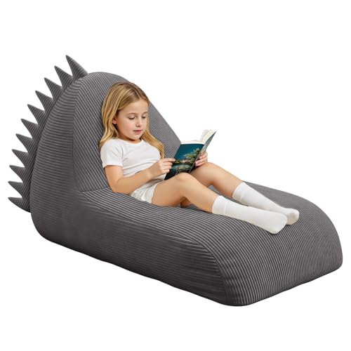 Unicorn Bean Bag Chair for Kids with Filler, Corduroy Floor Lounger, Pink W9694