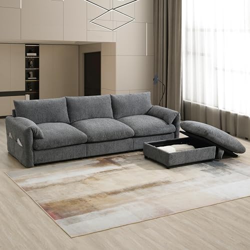 Modular Sectional Sofa with Ottoman, U-Shaped Lounge Couch H930